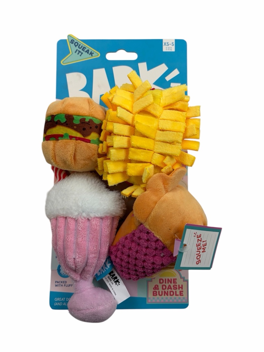 NWT | Barkbox Dine & Dash Plush Dog Toy Bundle - 4 Total Toys